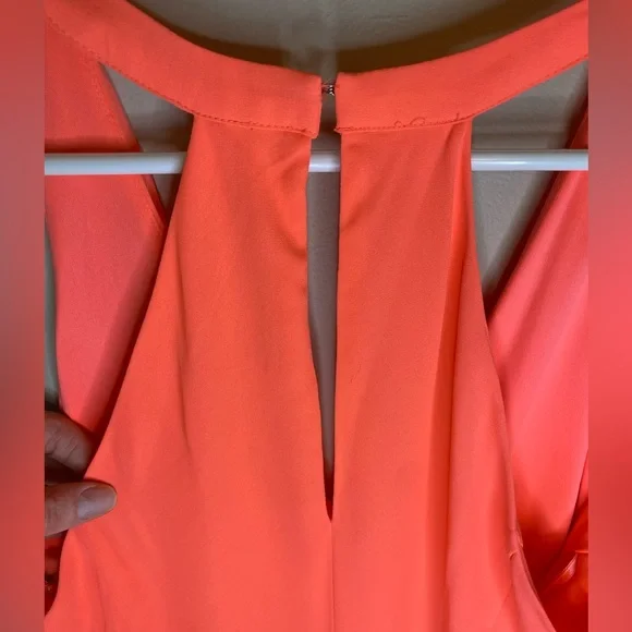 EXPRESS bright orange v cut romper - Picture 5 of 5